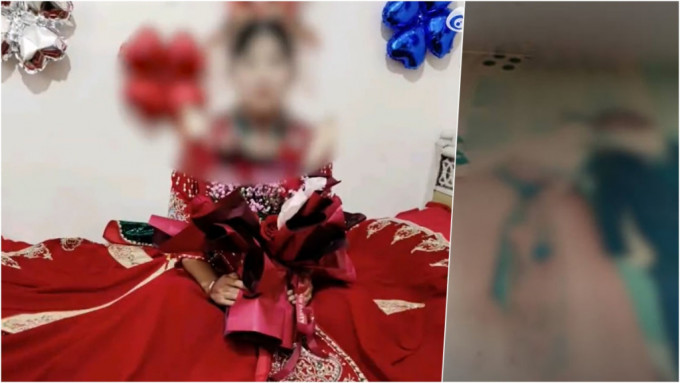 男子驚見網上婚禮片中新娘是「自己老婆」 決定要告妻子。 網圖