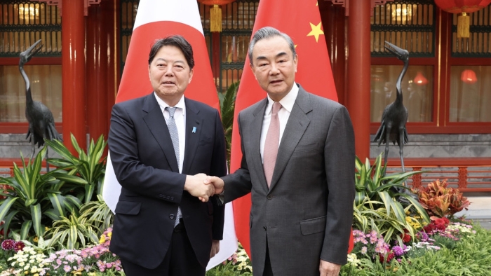 王毅今年4月在北京會見林芳正。