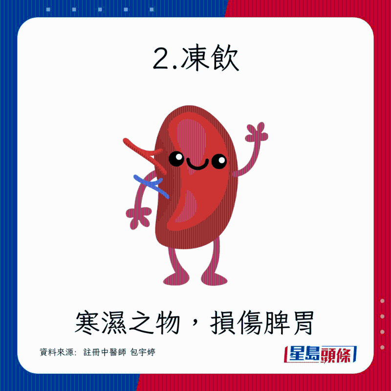 寒濕之物，損傷脾胃。
