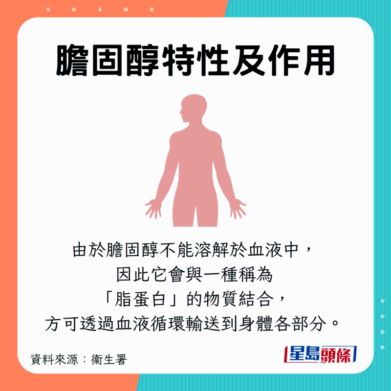 膽固醇與脂蛋白混合，通過血管傳輸至全身