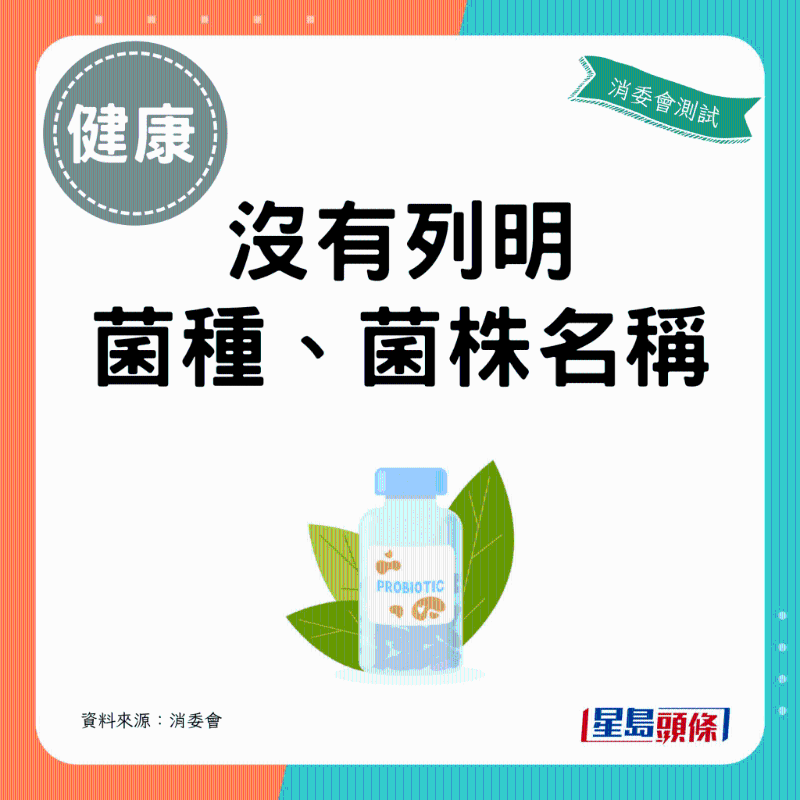  消委會益生菌|沒有列明 菌種、菌株名稱的益生菌產品