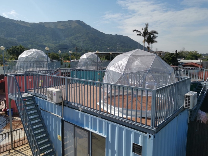 元朗農樂營豪華露營體驗住宿低至$275，部分小屋更有天臺可觀星。