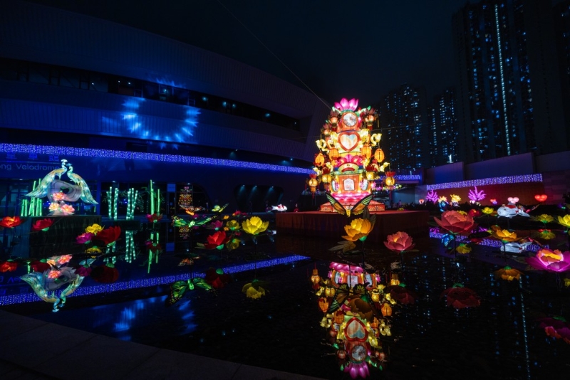 香港單車館公園展出的繽紛彩燈。