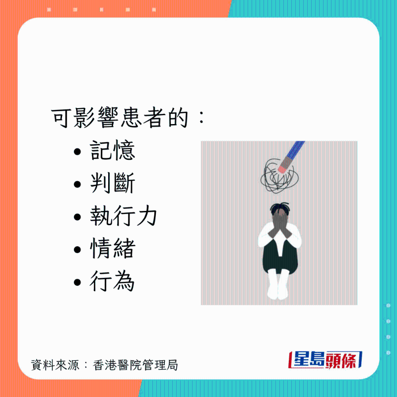 可影響患者的記憶、情緒等。