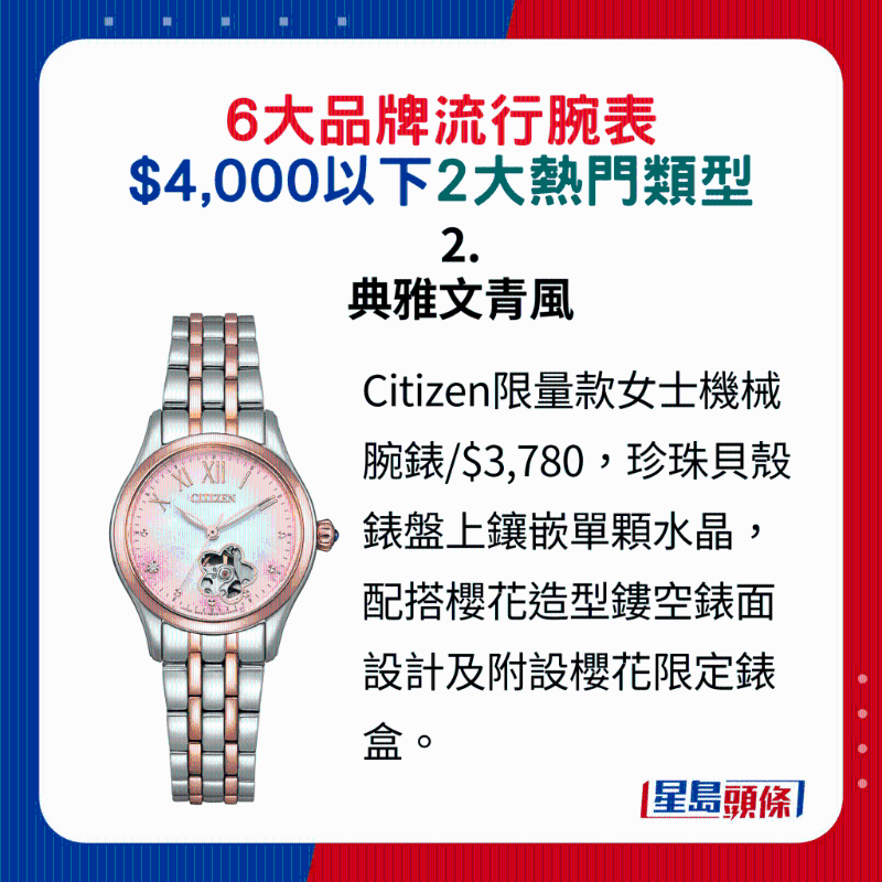2. 典雅文青風：Citizen限量款