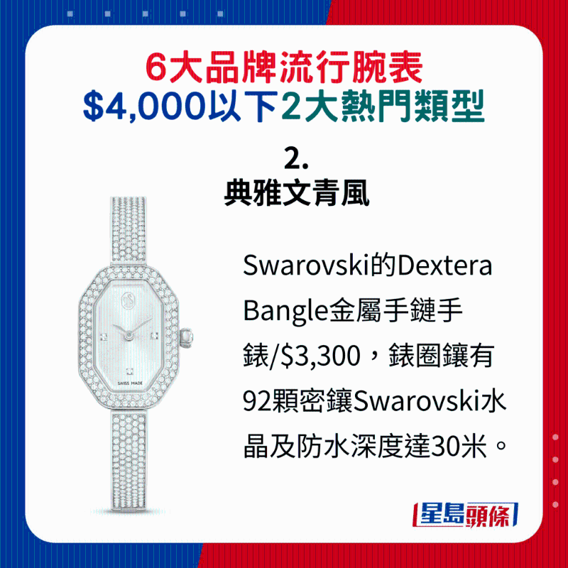 2. 典雅文青風：Swarovski的Dextera Bangle