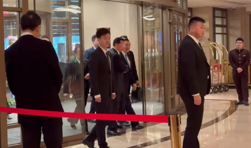 馬英九10日晚間與習近平結束晚宴后，回到下榻的飯店。