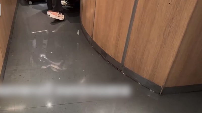 高鐵車廂進水。
