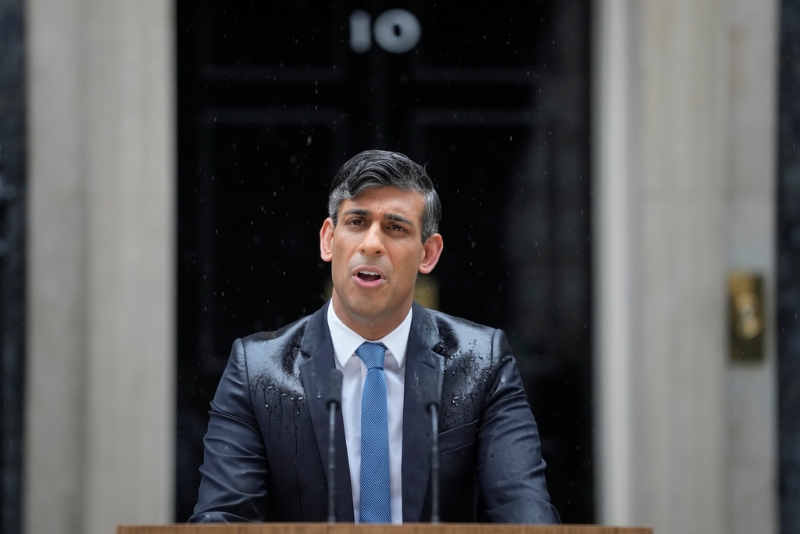 英國首相宣布7月4日大選。 美聯社.jpg