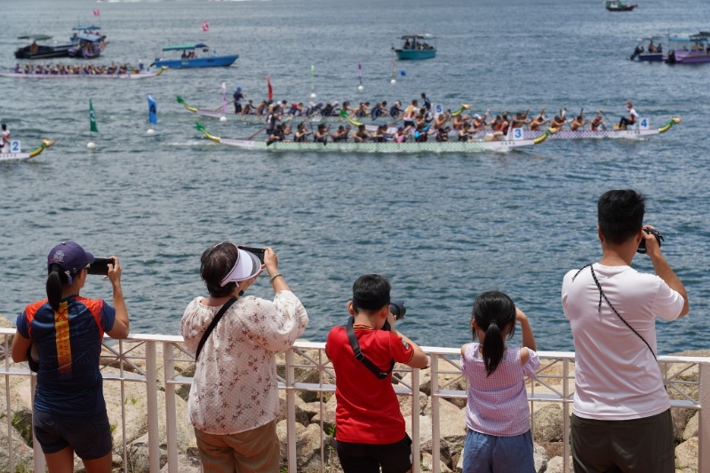 去年在大埔海濱公園舉辦的“2023大埔區龍舟競賽”。資料圖片