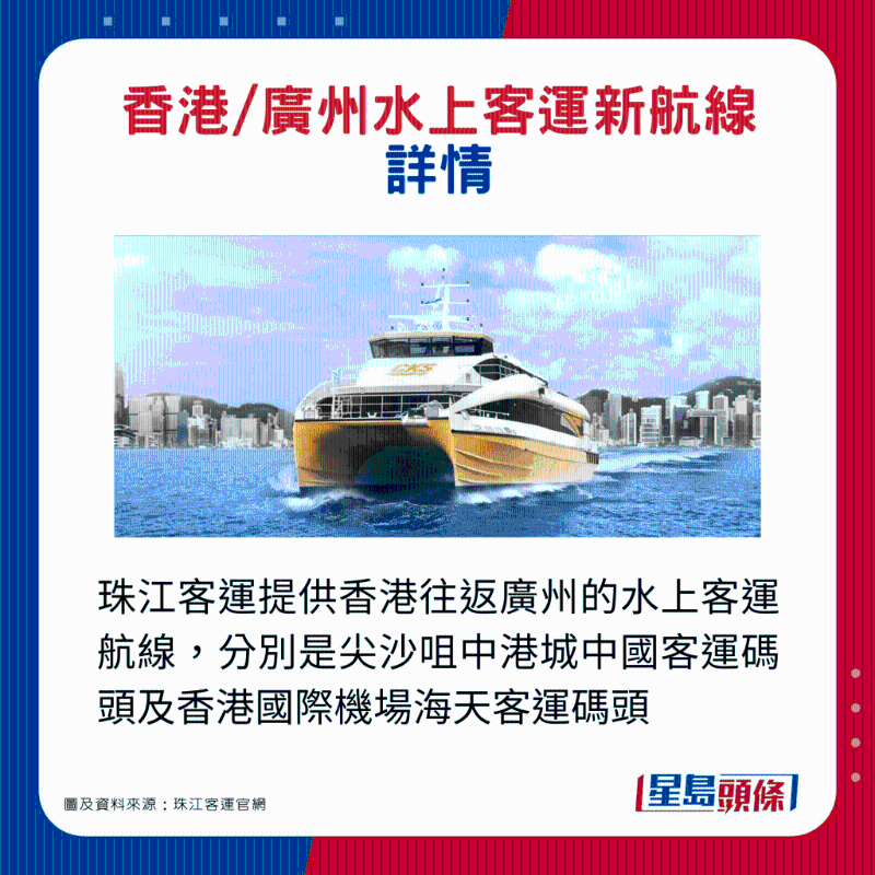 香港往返廣州水上客運新航線！5