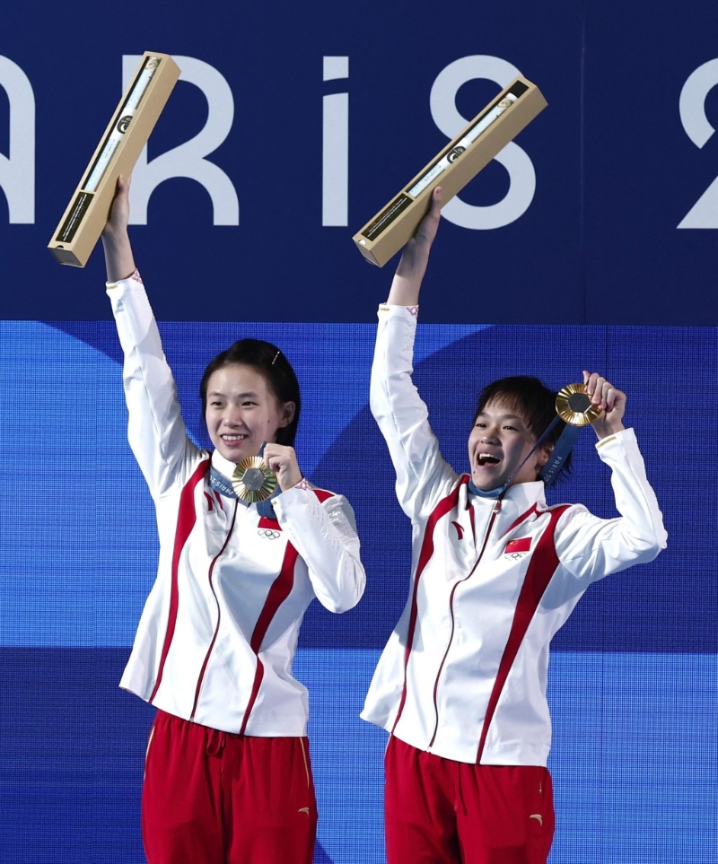 陳芋汐、全紅嬋奪女子雙人10米跳臺跳水金牌。 Reuters