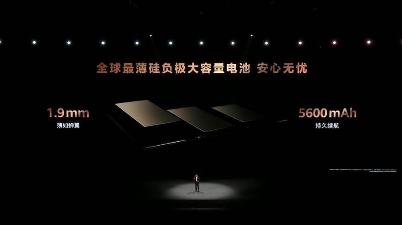 螢幕鋪有非牛頓物料保護，加強耐用度，電池只厚1.9mm，電量達5,600mAh，支援66W及50W有線及無線快充，還可經天通衛星進行通訊，在沒有手機網絡的地方亦可保持聯系。