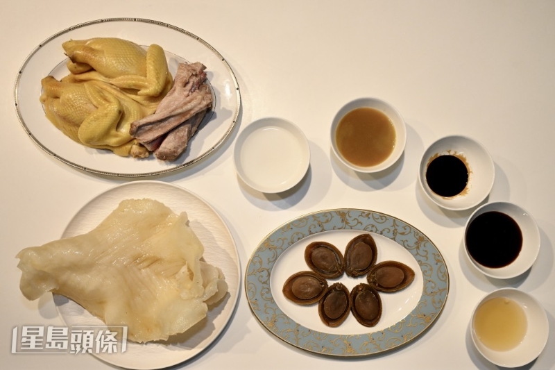 花膠皇與鮑魚互相提升鮮味。