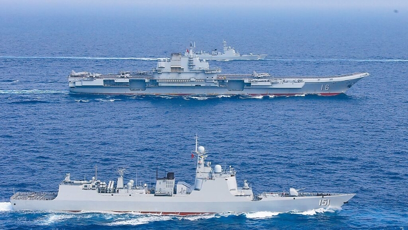 解放軍遼寧艦航母編隊。 資料圖