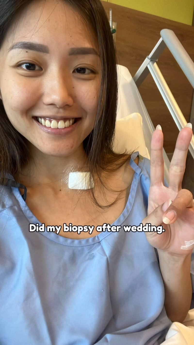 醫生在她婚前已曾初步檢查指，其頸上腫塊有95%的可能性是癌癥。