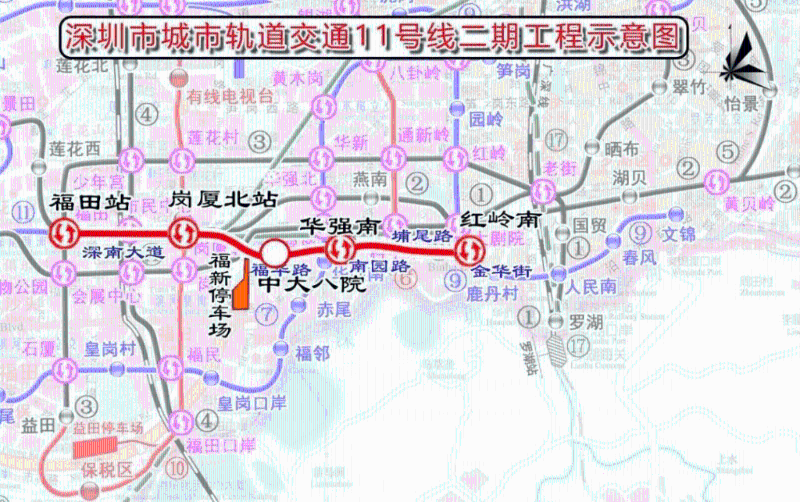 深圳5條地鐵線路年內開通。2