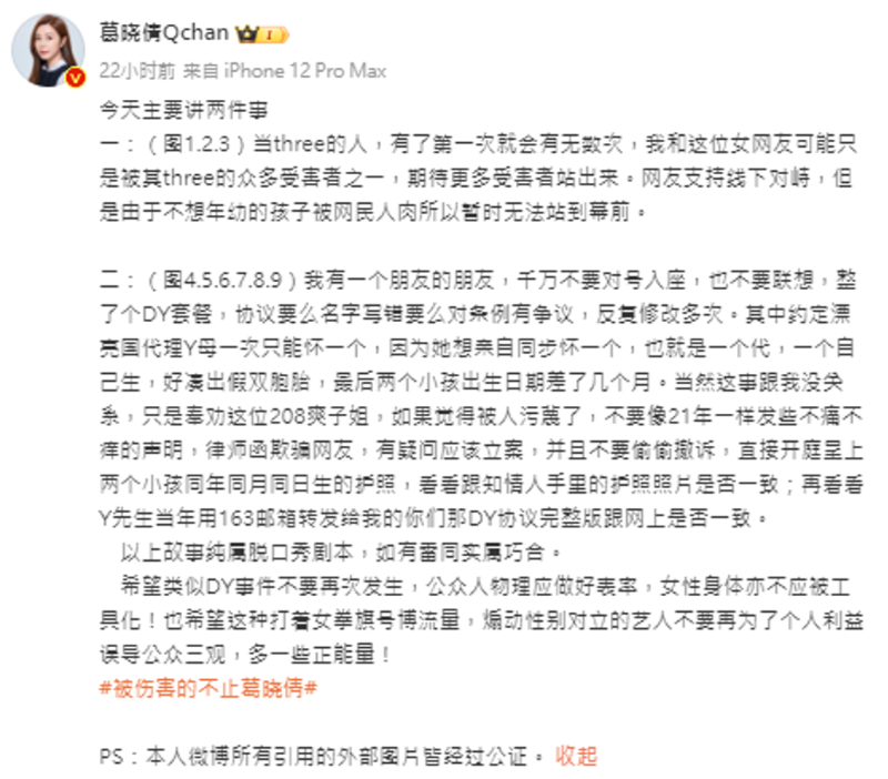 葛曉倩指控張雨綺，龍鳳胎另一個是透過代理孕母生下。
