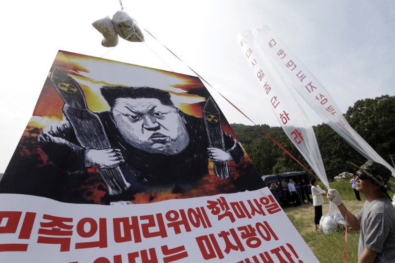 自由朝鮮運動聯盟曾多次向朝鮮空飄氣球、傳單。 美聯社