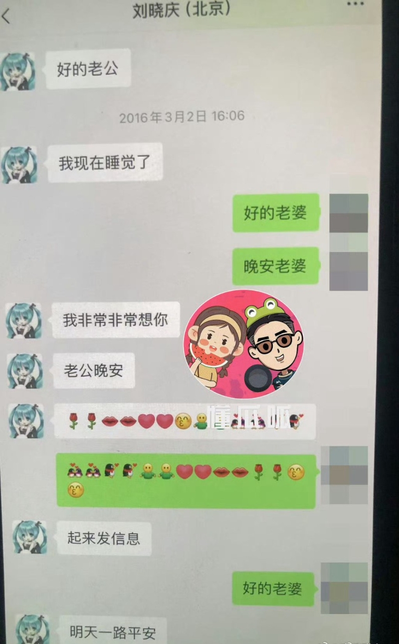 劉曉慶聊天截圖疑曝光。 （微博圖片）