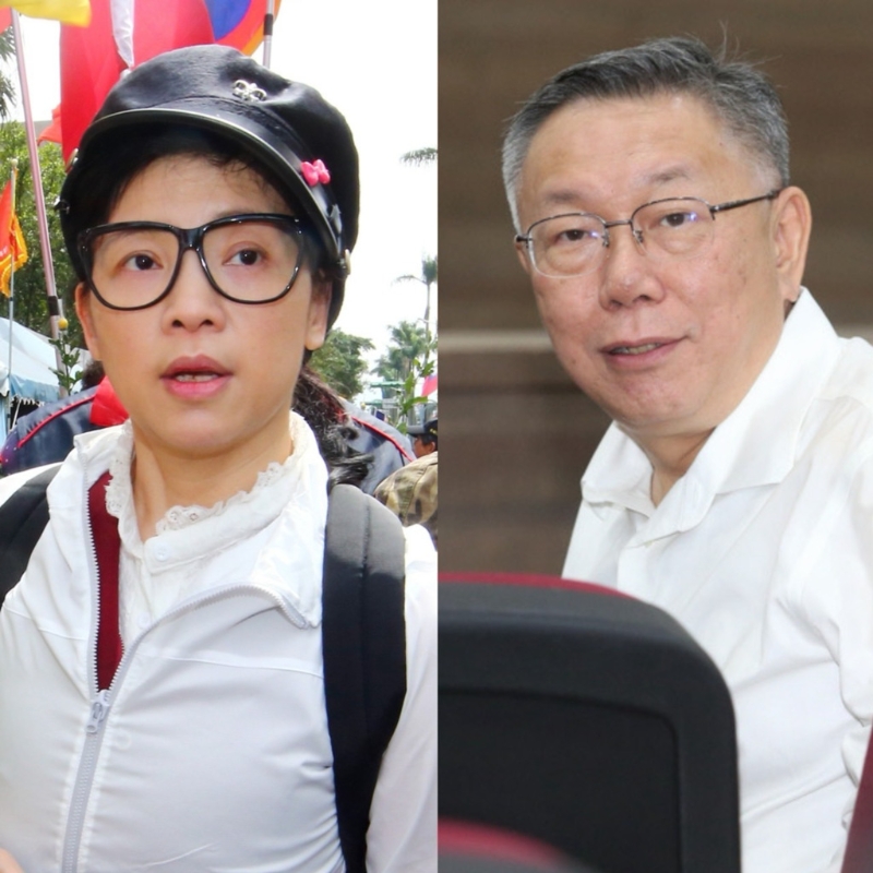 民眾黨主席柯文哲（右）遭控性騷媒體人璩美鳳。（合成圖,中時資料照）