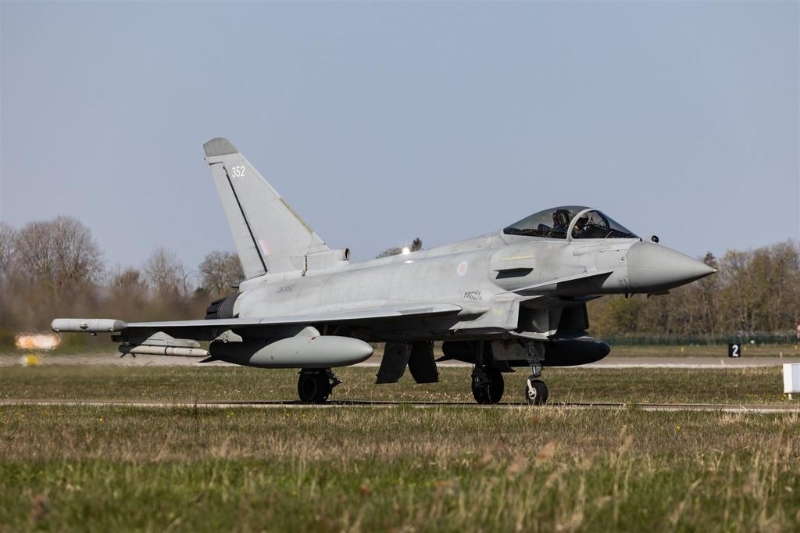 德國同意土耳其向英國采購「臺風」戰機。圖為英國皇家空軍同型機。（取自英國國防部網站）