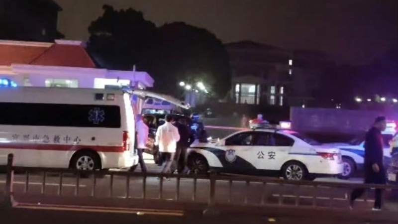 救護車到達現場。