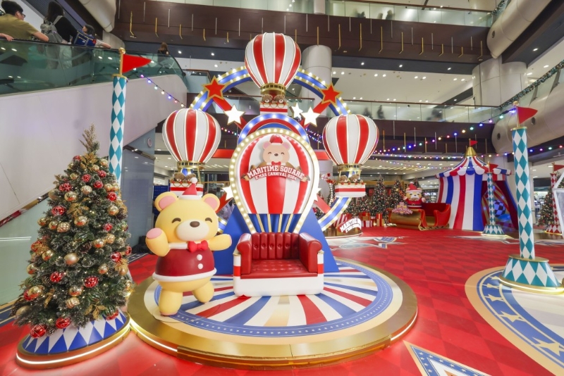 青衣城以《夢幻圣誕馬戲樂園》為主題，滿滿熱鬧氣氛。