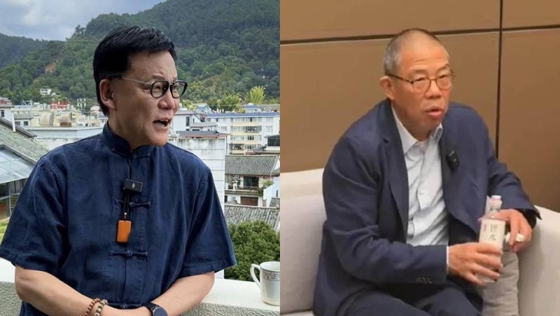 農夫山泉鐘睒睒（右）稱“看不起直播帶貨的企業家”，當當網李國慶（左）回應：“奮斗的人都值得尊敬”。
