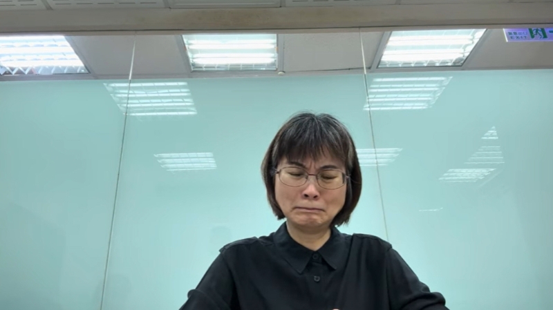 謝宜容昨天在YouTube上傳影片，向輕生同仁、死者家屬、北分署及社會大眾道歉。