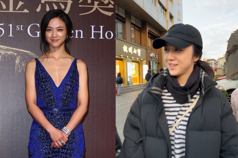 網友直擊野生湯唯，她大方頂素顏就上街。