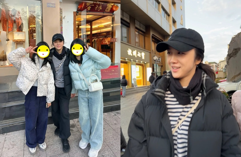 湯唯天生麗質，沒化妝依舊亮麗，她也大展親民，和粉絲合照。
