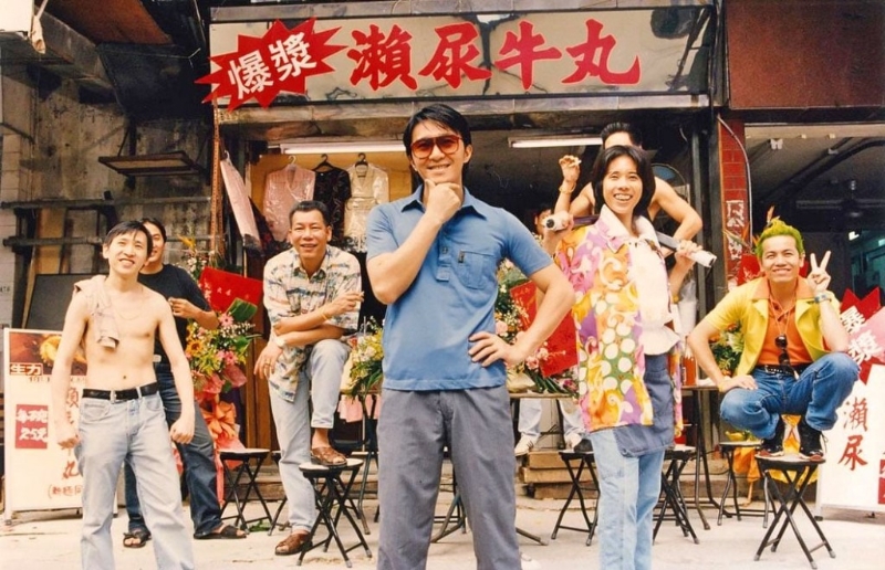 徐志雄（左一）在《食神》中沒有角色名，卻獲得在宣傳海報上露面。