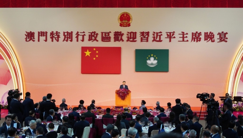 習近平出席澳門特區政府的歡迎晚宴并發表重要講話。