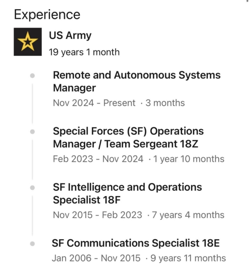 利弗斯伯格于陸軍服役了19年。 （FB）