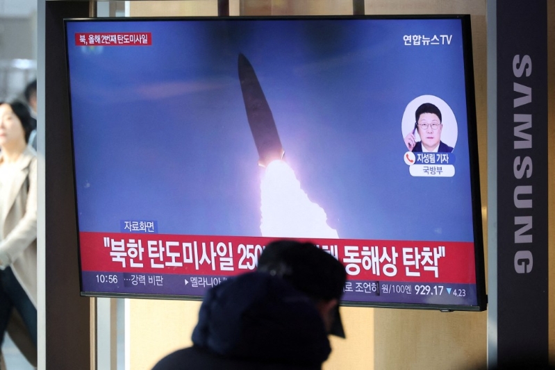 南韓傳媒報道北韓發射導彈消息。路透社