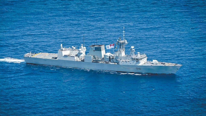 加拿大皇家海軍哈利法克斯級巡防艦渥太華號（HMCS Ottawa-FFH 341）16日通過臺灣海峽。
