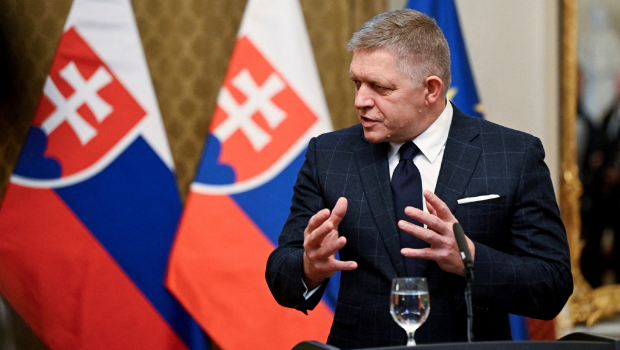 2025年1月21日，斯洛伐克總理菲佐（Robert Fico）與匈牙利總理歐爾班（Viktor Orban）的聯合新聞發布會。