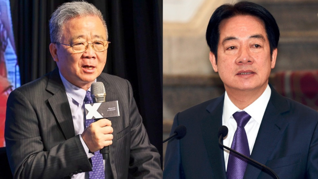 栗正杰(左)為評論賴清德(右)兒服役一事，遭賴方喊告而道歉