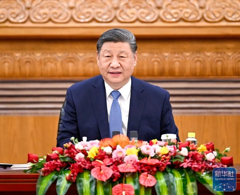 習近平會見國際工商界代表。新華社