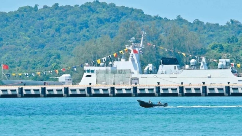中國援建的云壤海軍基地。 法新社