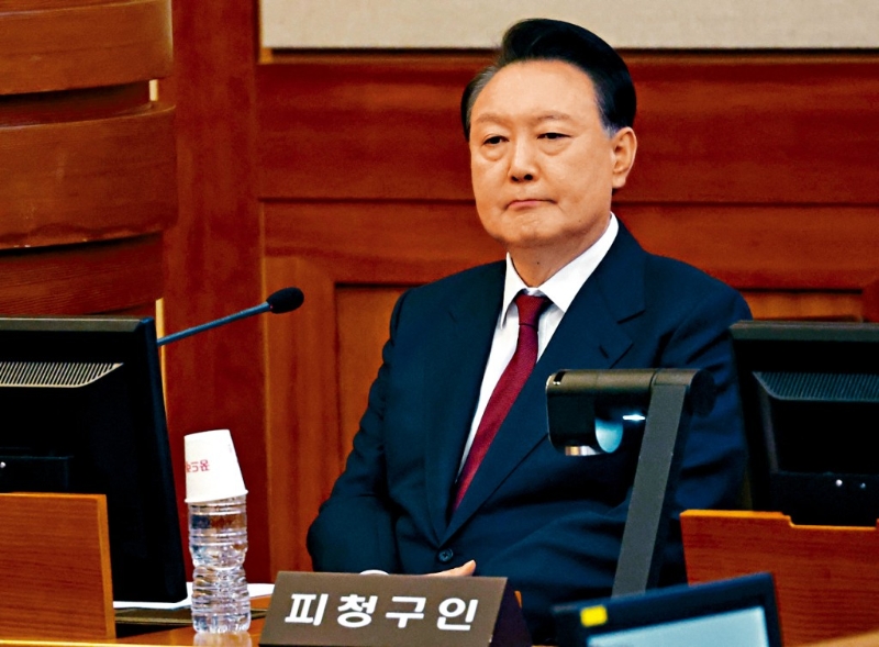尹錫悅出席憲法法院的彈劾案審訊。.jpg