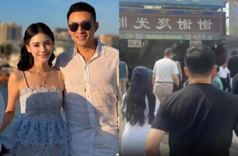 汪小菲一家5口逛市場，玥兒（右圖左）今過11歲生日。（圖／翻攝自微博）