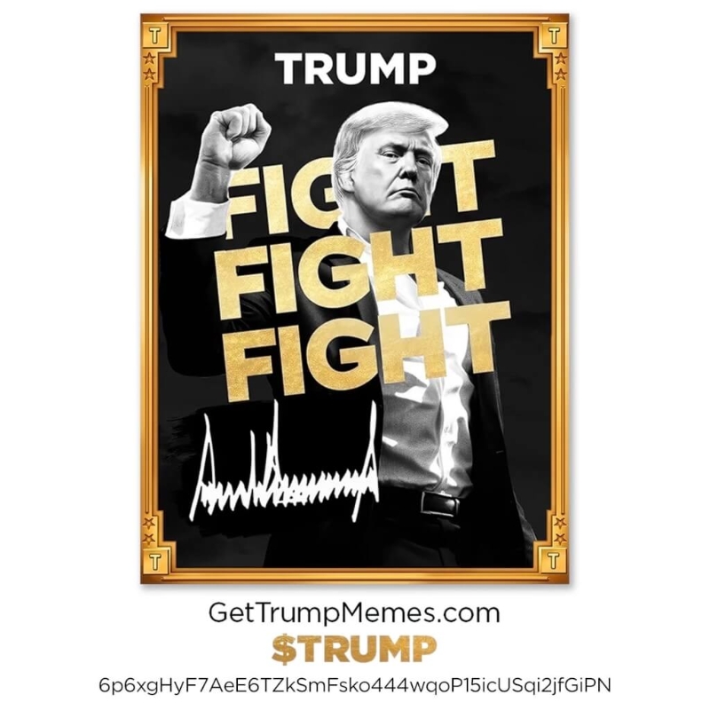 特朗普推出個人專屬加密貨幣迷因幣$TRUMP。realdonaldtrump