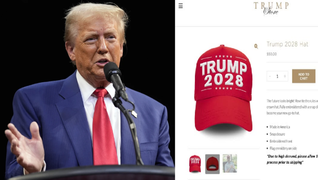 雖然特朗普企業在賣“特朗普2028”的帽子，但是特朗普最新的訪問，否認他想爭取第3個任期。