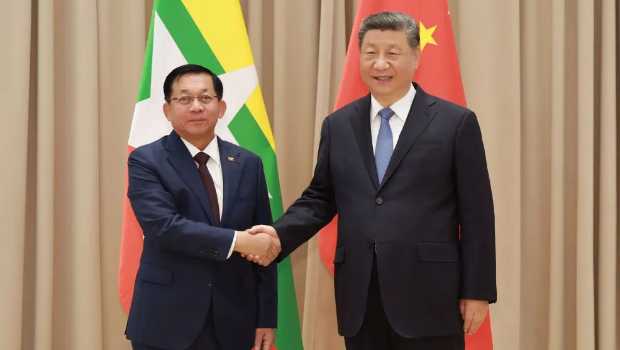 習近平主席會見緬甸領導人敏昂萊。