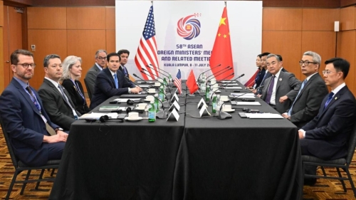 王毅日前與魯比奧在吉隆坡會面。