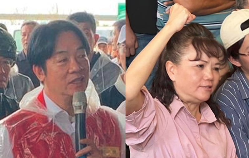 賴清德(左)2024大選獲4成選票，但在陳玉鈴(右)罷免案，挺綠僅開出選區1成選票。