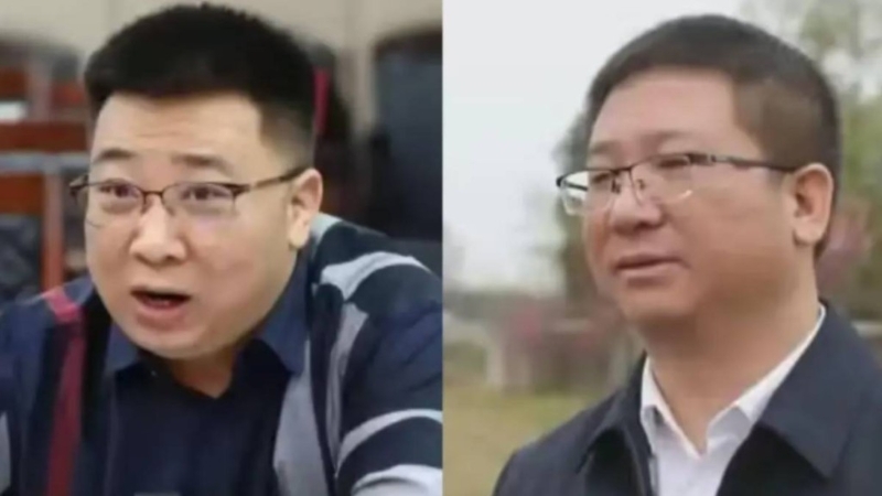 貴州出版集團原總經理蔡光輝（左）和貴定縣政協副主席蔡光輝