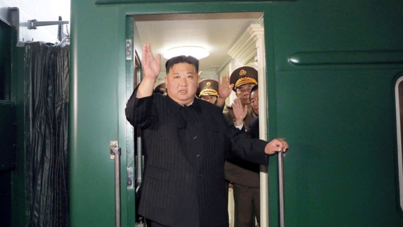 2023年9月，金正恩乘專列離開俄羅斯。